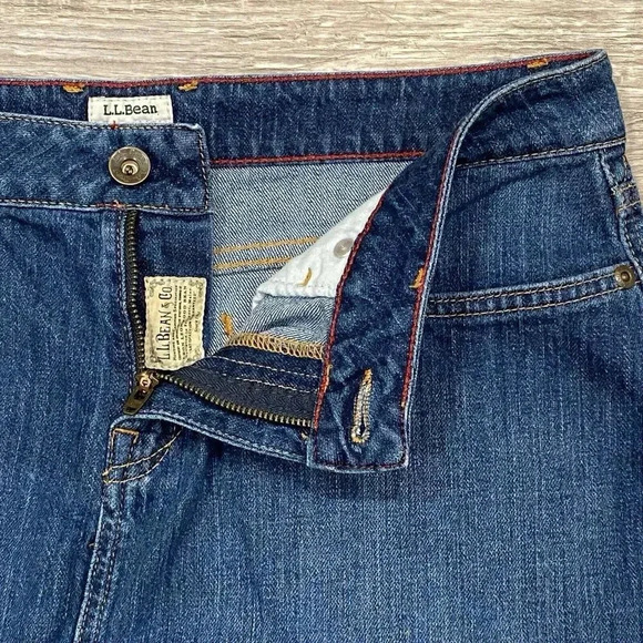 LL Bean Favorite Fit Denim Skirt Size 10 Petite Casual Work Preppy - Picture 8 of 11